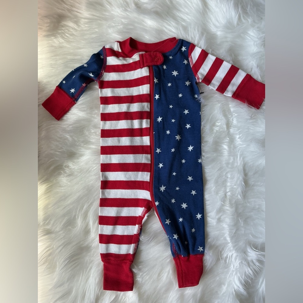 4th of July American Flag Baby Romper